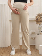 Women Cotton Straight Fit Maternity Track Pants