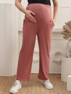 Women Cotton Straight Fit Maternity Track Pants