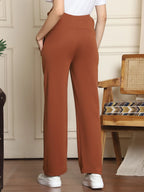 Women Cotton High-Rise Maternity Track Pants