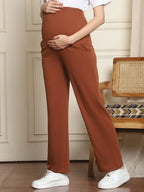 Women Cotton High-Rise Maternity Track Pants