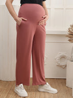 Women Cotton Straight Fit Maternity Track Pants