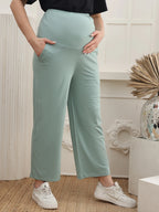 Women Cotton Straight Fit Maternity Track Pants