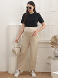 Women Cotton Straight Fit Maternity Track Pants