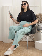 Women Cotton Straight Fit Maternity Track Pants