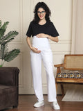Women Cotton High-Rise Maternity Track Pants