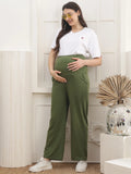 Women Cotton Straight Fit Maternity Track Pants