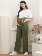 Women Cotton Straight Fit Maternity Track Pants