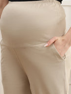 Women Cotton Straight Fit Maternity Track Pants