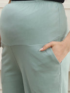 Women Cotton Straight Fit Maternity Track Pants