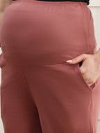 Women Cotton Straight Fit Maternity Track Pants