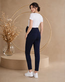 Women’s Navy Blue Polyester Maternity Track Pants
