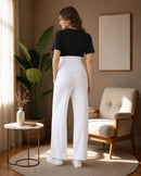 Women’s White Cotton Straight-Fit Maternity Track Pants