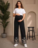 Women’s Bottom Floral Print Maternity Track Pants