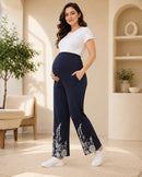 Women’s Bottom Floral Print Maternity Track Pants