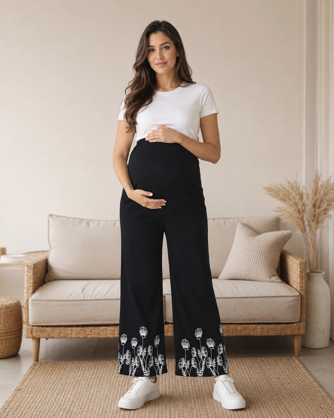 Women’s Bottom Floral Print Maternity Track Pants