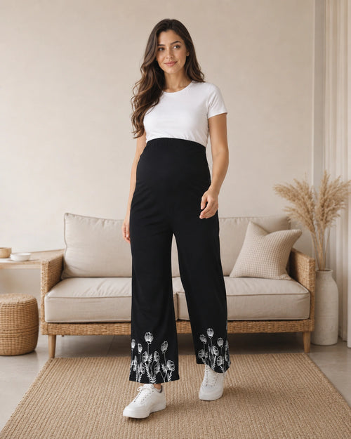 Women’s Bottom Floral Print Maternity Track Pants
