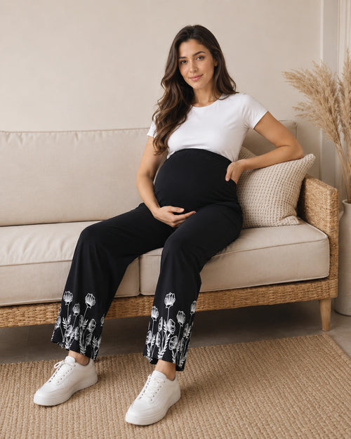 Women’s Bottom Floral Print Maternity Track Pants