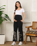 Women’s Bottom Floral Print Maternity Track Pants
