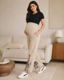 Women’s Bottom Floral Print Maternity Track Pants