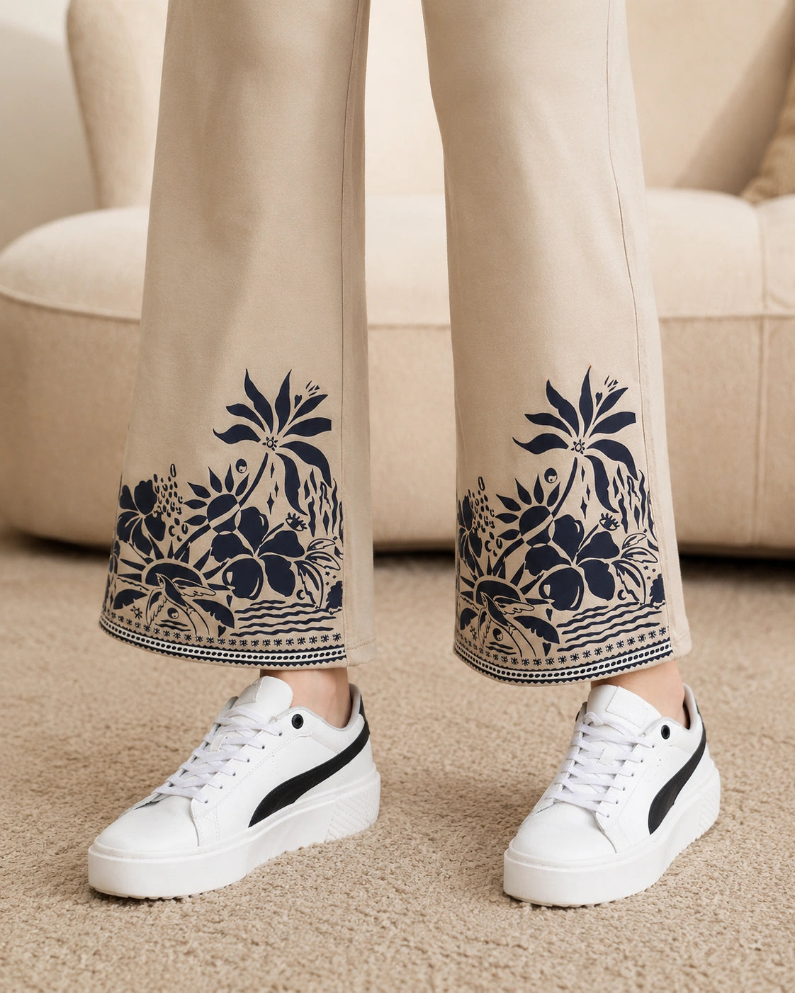 Women’s Bottom Floral Print Maternity Track Pants