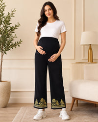 Women’s Bottom Floral Print Maternity Track Pants