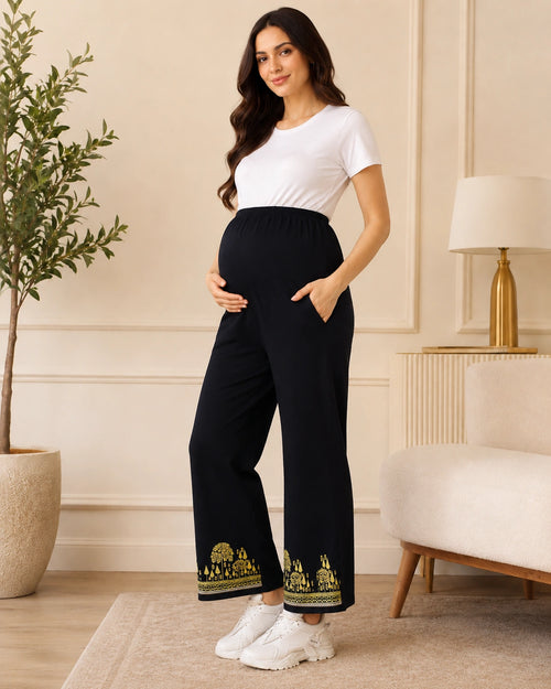 Women’s Bottom Floral Print Maternity Track Pants